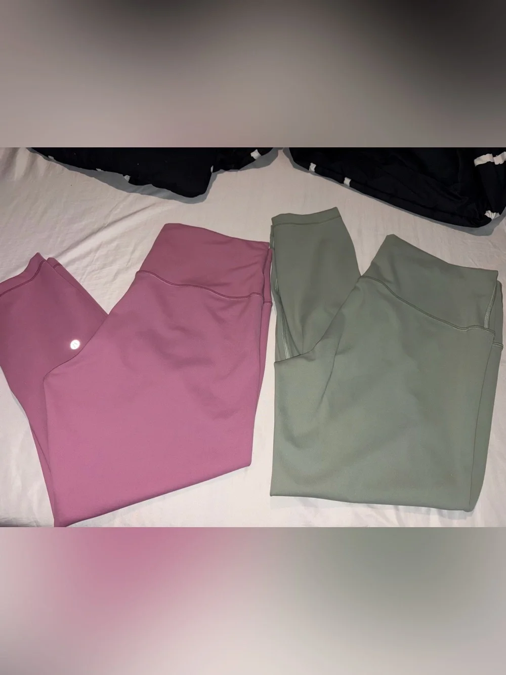 Lululemon size 14 Women’s High-Waist Leggings - Dusty Rose & Sage